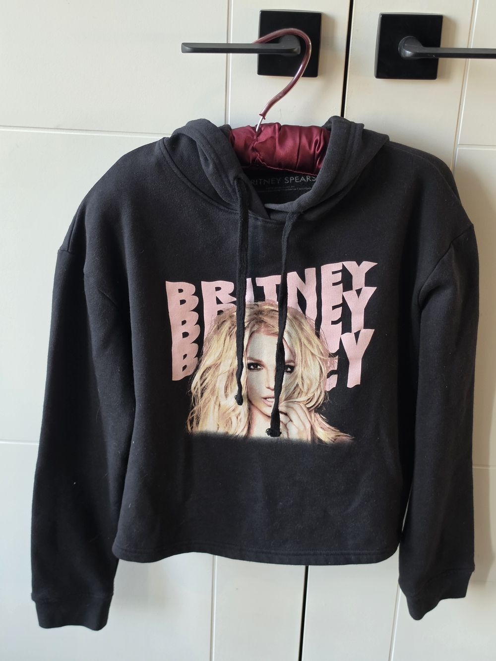 Official Britney Spears Bravado 2018 Black Cropped Graphic Hoodie Rare - Picture 2 of 5
